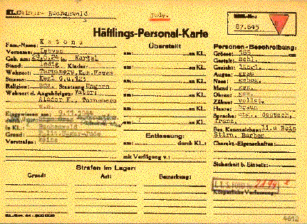 Buchenwald original document
                                      of Istv�n Katona
