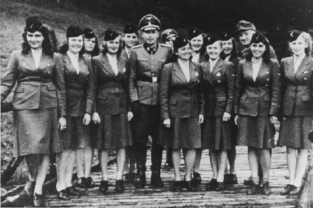 Members of female auxiliaries from
                          Auschwitz