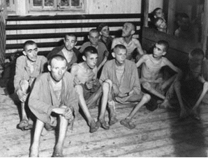Auschwitz survivors at
                                      liberation 